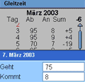 [Screenshot von Gleitzeit]