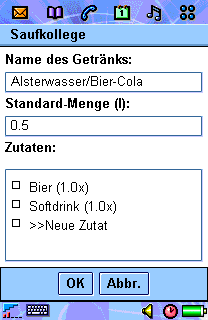 Screenshot von: Modifizieren eines Mix-Getränkes